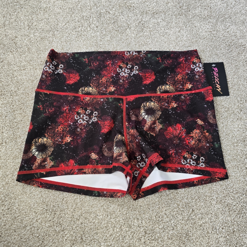 NWT Peachy Athletic Sunflower Solstice Vixen Athletic Shorts Sz Large